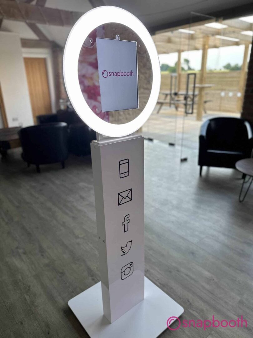 selfie pod wedding stratton court barn photo booth