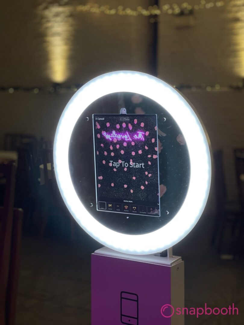 selfie pod photo booth hire chipping norton beautiful neon sign