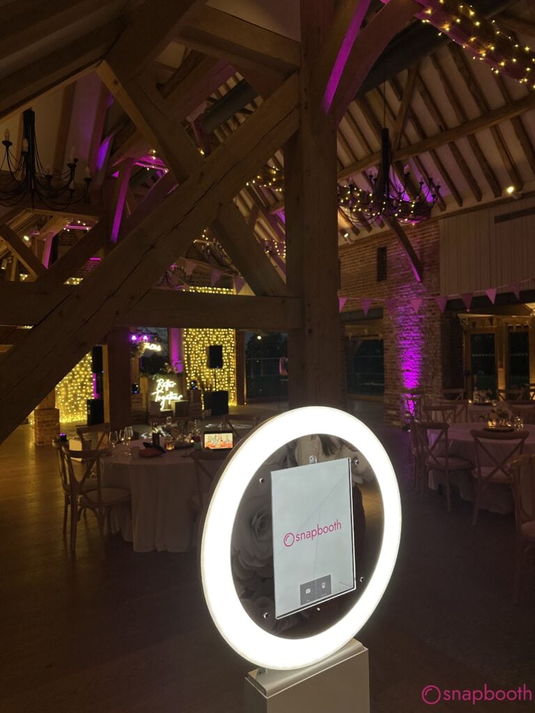 Photo booth hire Cadmore End - wedding guests enjoying premium photo booth experience