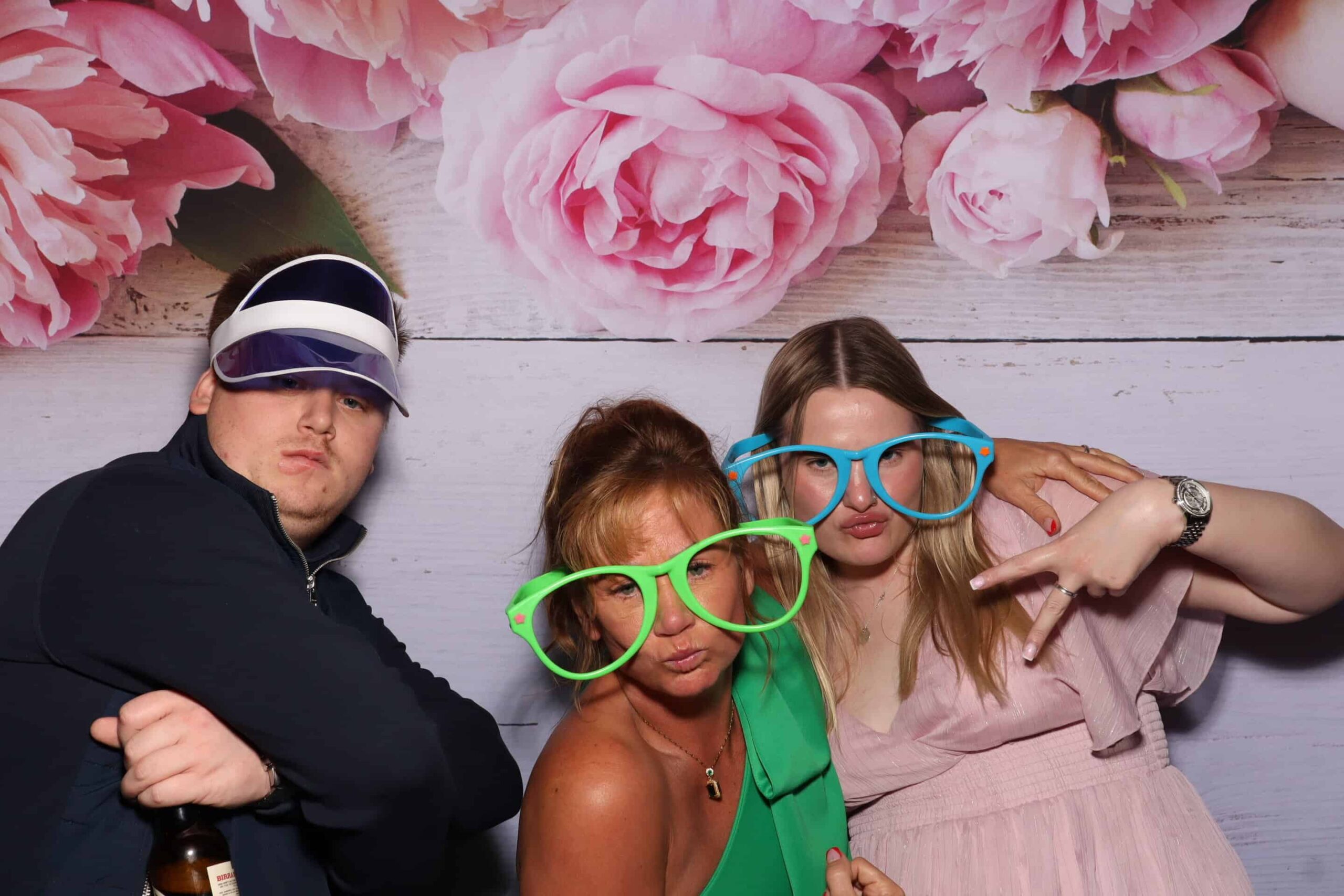Photo booth hire Woburn Sands - wedding guests enjoying premium photo booth experience